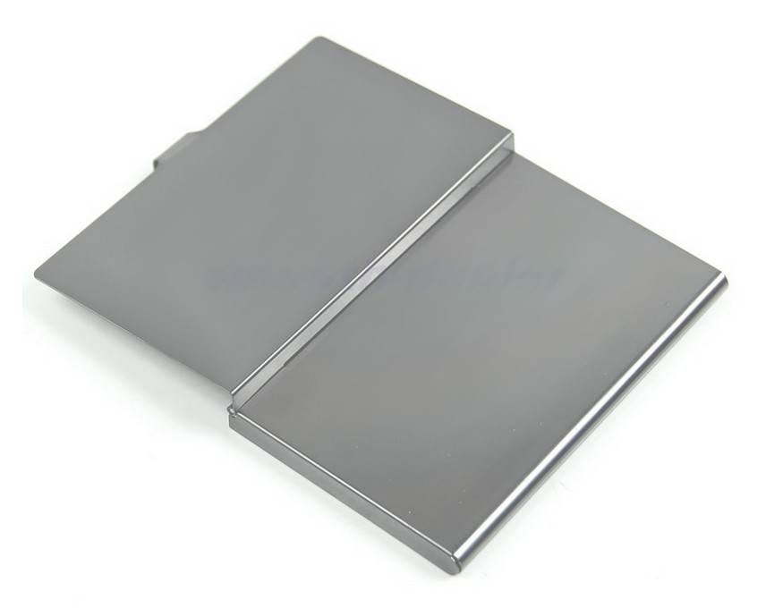 Porte-cartes en aluminium gris